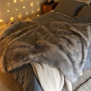 West elm faux fur throw